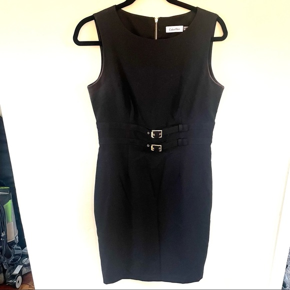 Calvin Klein Double Buckle Sheath Dress - Picture 1 of 7